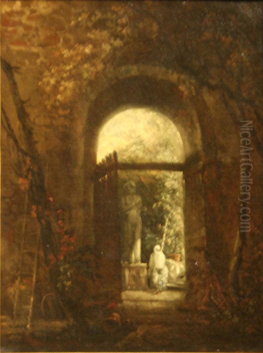 Jardin Italien. Oil Painting by Hubert Robert