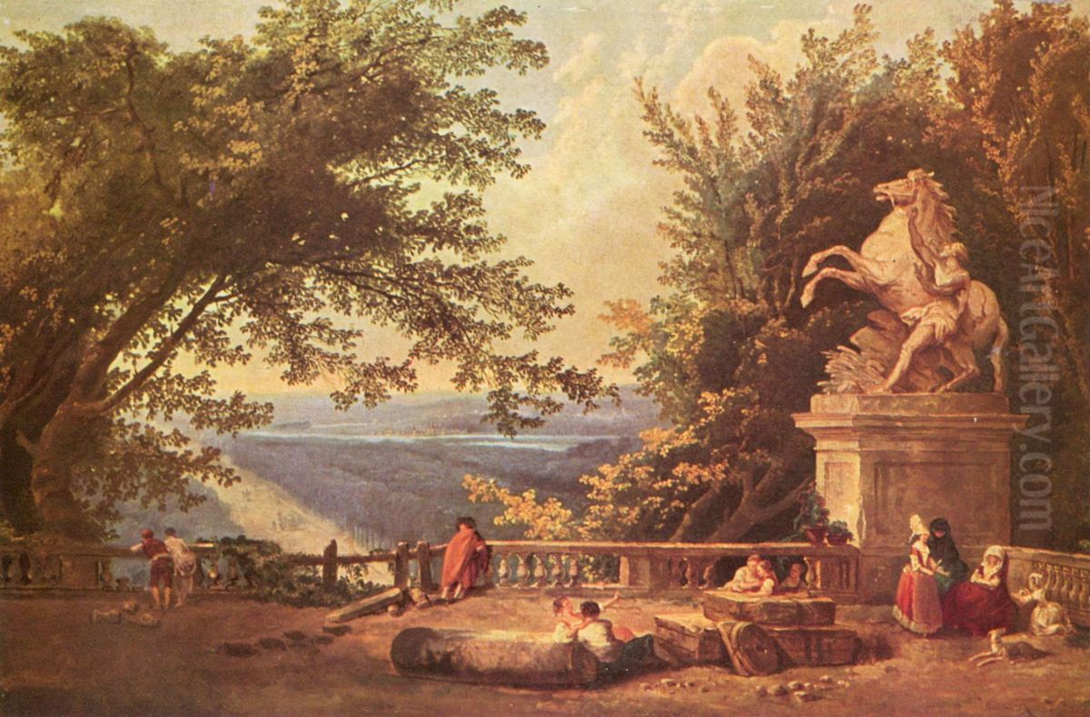 The Terrace of Marly Oil Painting by Hubert Robert