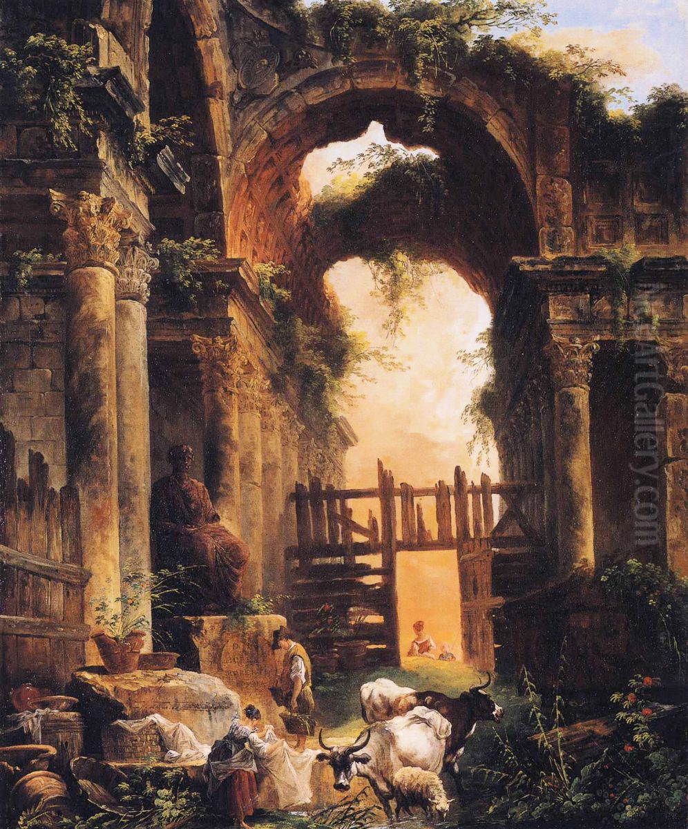 Roman Ruins. Oil Painting by Hubert Robert