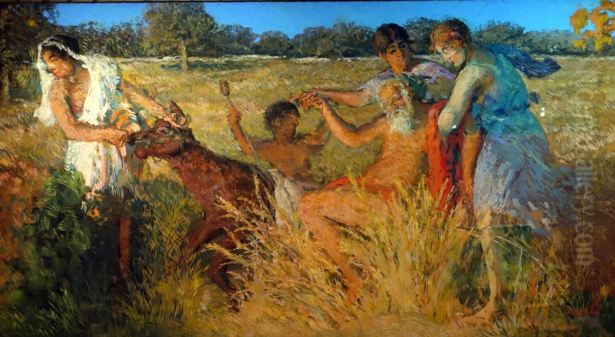 Old Silenus on a donkey Oil Painting by Ker-Xavier Roussel