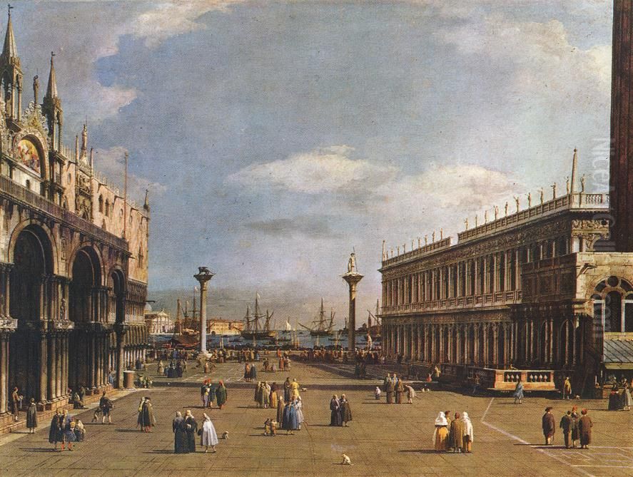 The Piazzetta Oil Painting by Canaletto