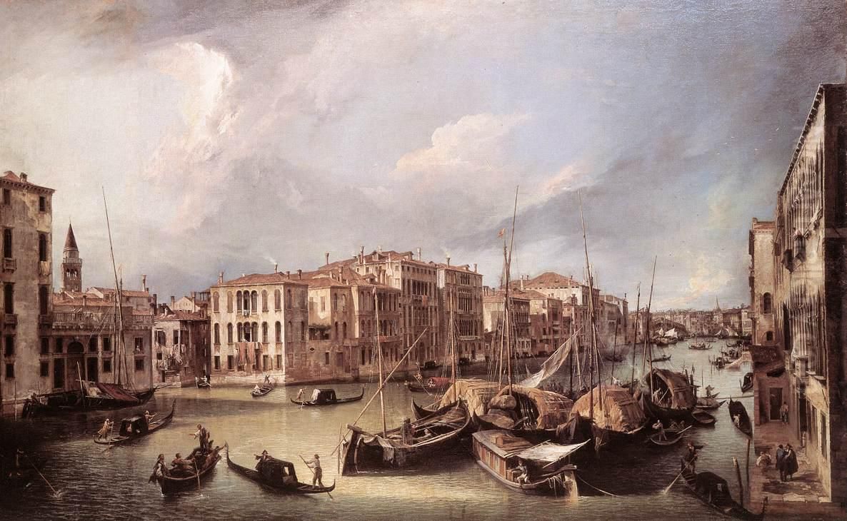 Der Canal Grande in Venedig mit der Rialtobrucke Oil Painting by Canaletto