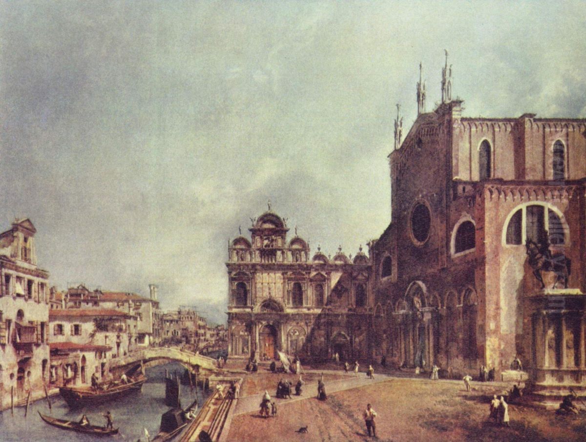 Platz vor San Giovanni e Paolo in Venedig Oil Painting by Canaletto