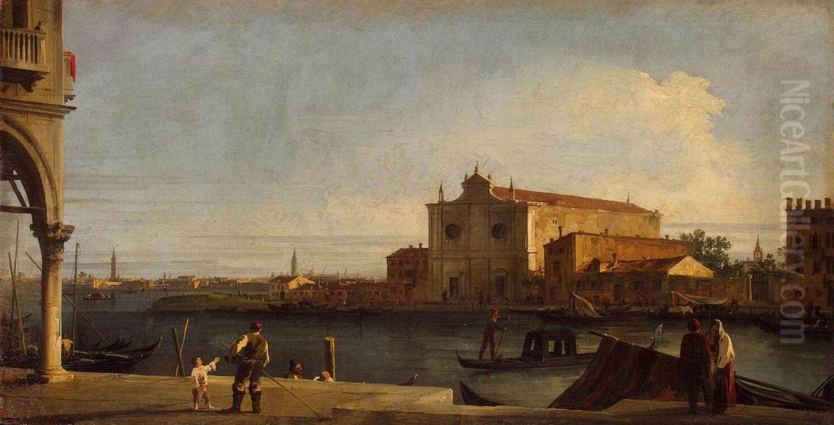 View of San Giovanni dei Battuti at Murano Oil Painting by Canaletto