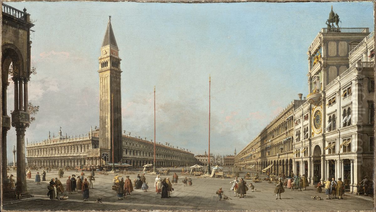 Piazza San Marco Looking South and West Oil Painting by Canaletto