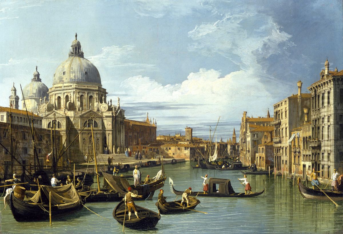The Entrance to the Grand Canal, Venice Oil Painting by Canaletto
