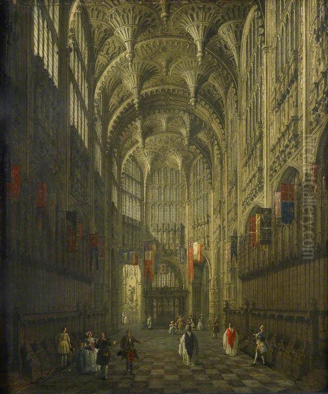 The Interior of Henry VII's Chapel, Westminster Abbey, London Oil Painting by Canaletto
