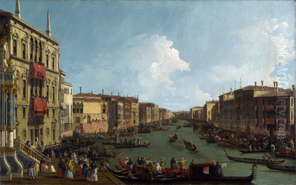 A Regatta on the Grand Canal Oil Painting by Canaletto