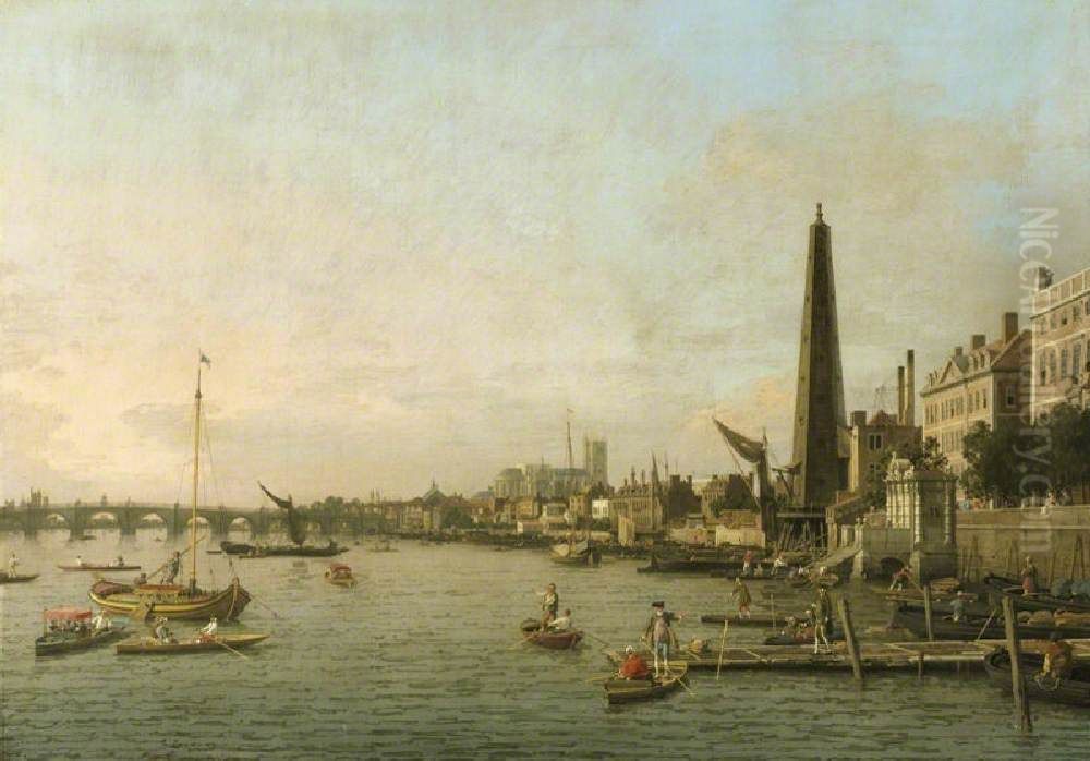 The Thames at Westminster, London Oil Painting by Canaletto