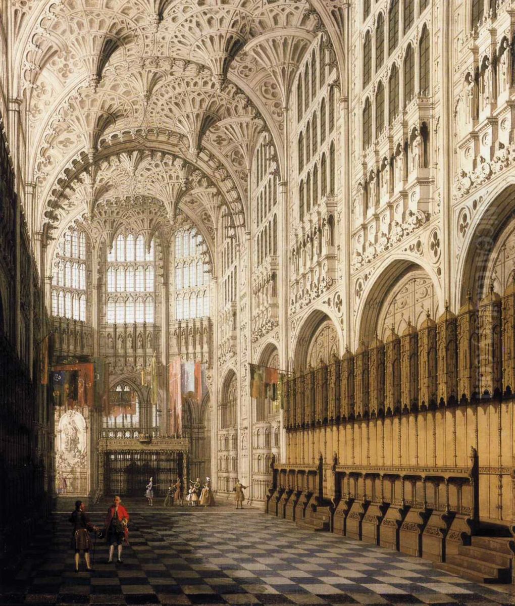 The Interior of Henry VII's Chapel in Westminster Abbey Oil Painting by Canaletto