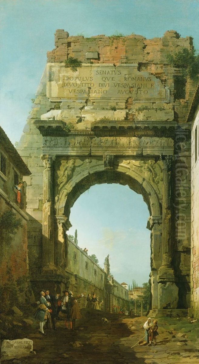 The Arch of Titus Oil Painting by Canaletto