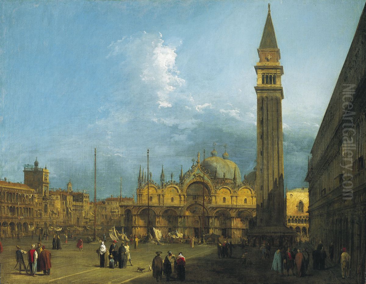 Piazza San Marco looking East towards the Basilica and the Campanile Oil Painting by Canaletto