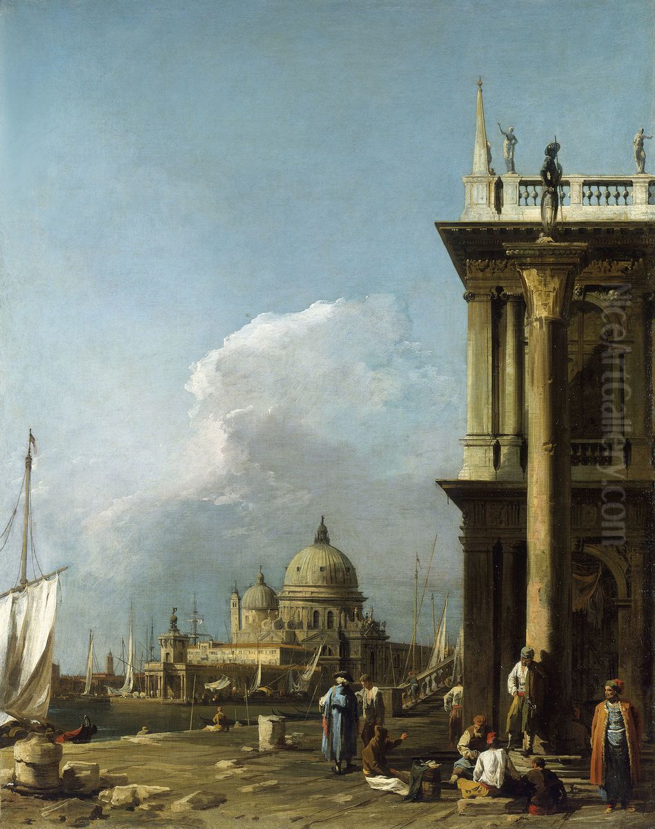 The Piazzetta looking towards Santa Maria della Salute Oil Painting by Canaletto