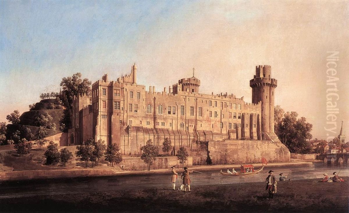 Warwick Castle: the South Front Oil Painting by Canaletto