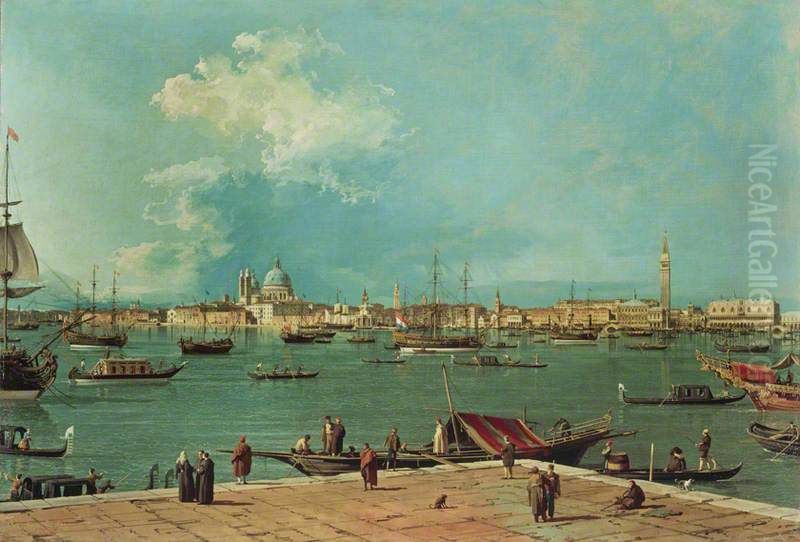 the Bacino di San Marco from San Giorgio Maggiore Oil Painting by Canaletto