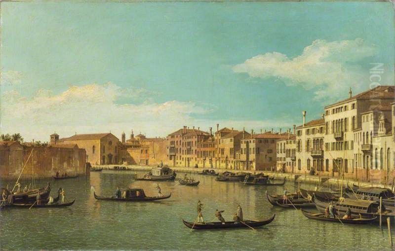 the Canale di Santa Chiara Oil Painting by Canaletto