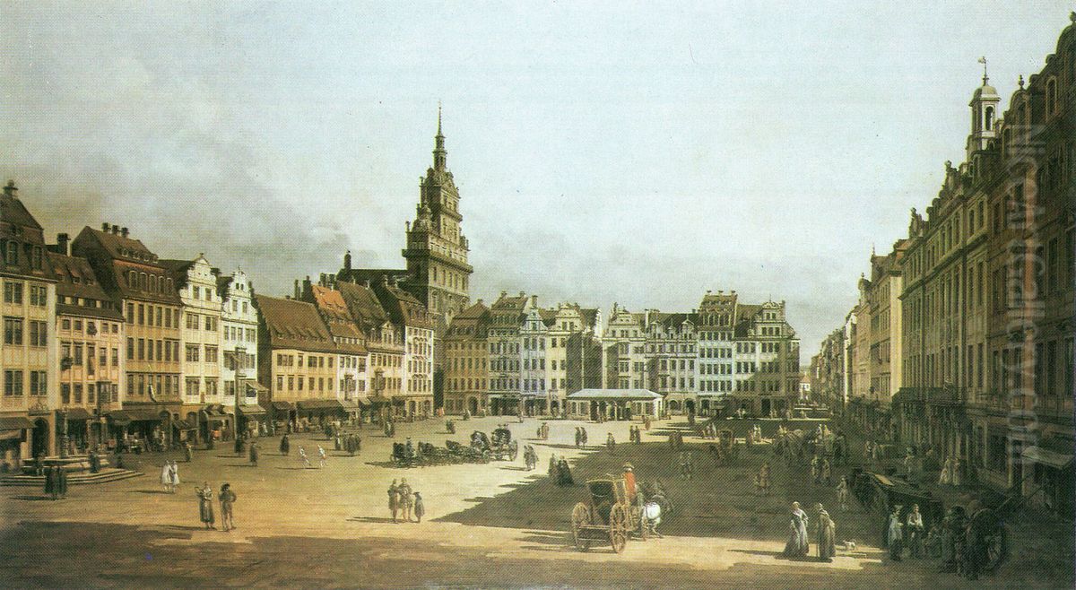 The Old Market in Dresden from Schlossgasse Oil Painting by Bernardo Bellotto