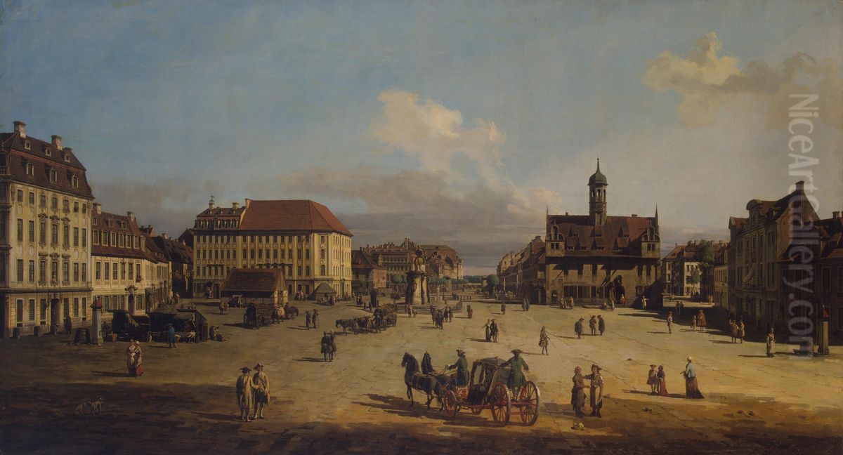 Market-Place of the Neustadt in Dresden Oil Painting by Bernardo Bellotto