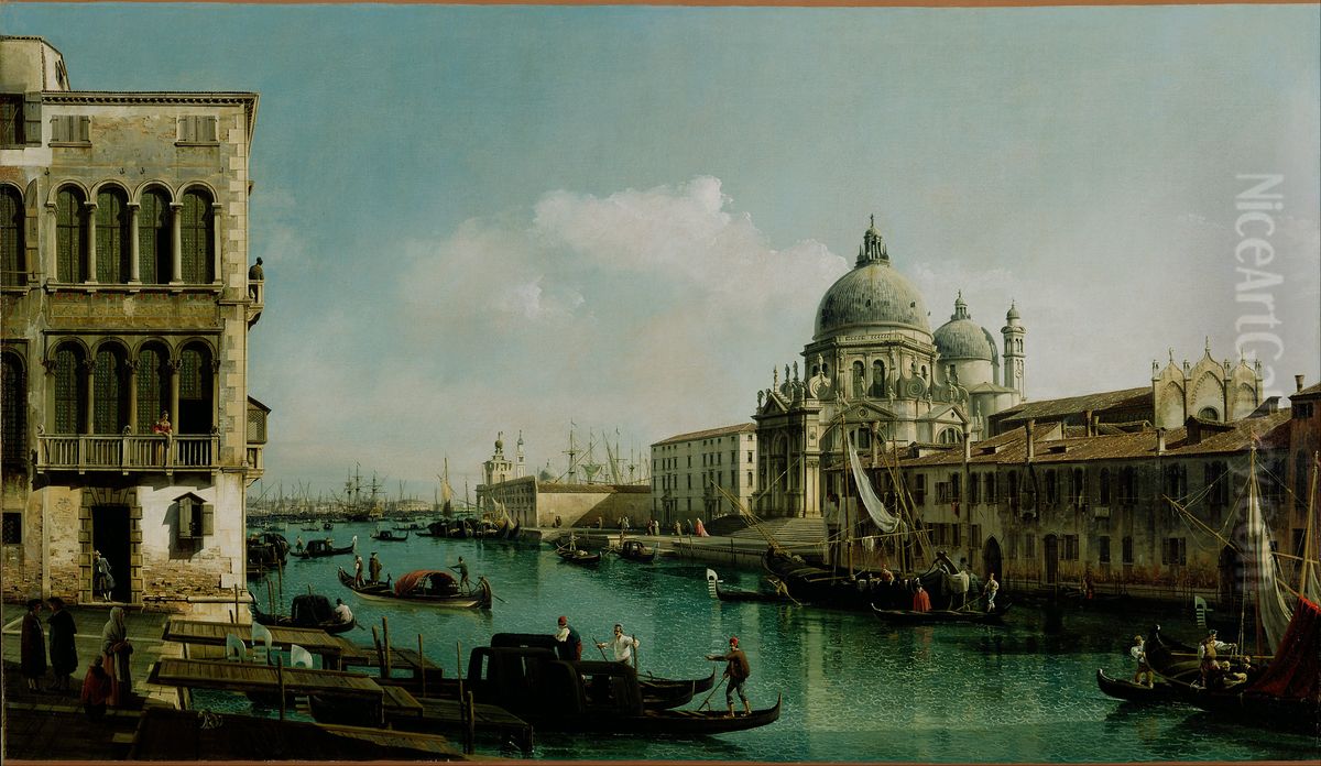 Santa Maria della Salute and the Dogana from Campo Santa Maria Zobenigo Oil Painting by Bernardo Bellotto