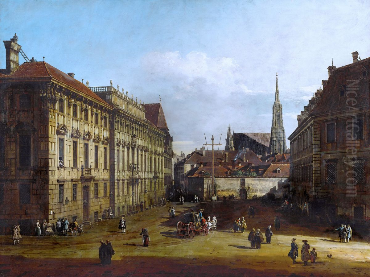 The Lobkowitzplatz in Vienna Oil Painting by Bernardo Bellotto