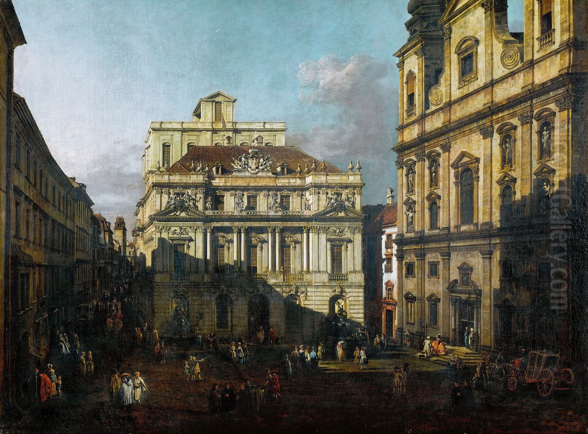 Universitatsplatz in Vienna Oil Painting by Bernardo Bellotto