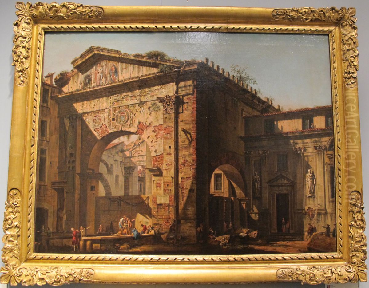 portico di Ottavia Oil Painting by Bernardo Bellotto