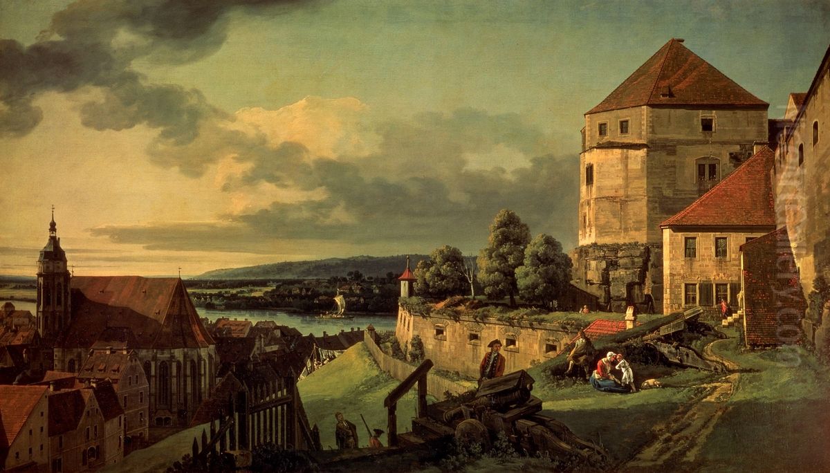 View of Pirna from the Fortress of Sonnenstein Oil Painting by Bernardo Bellotto