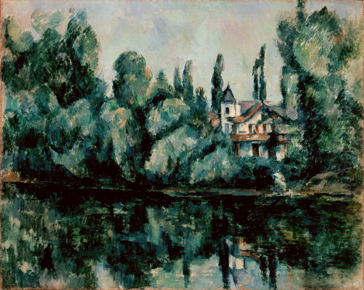 The Banks of the Marne (Villa on the Bank of a River) Oil Painting by Paul Cezanne