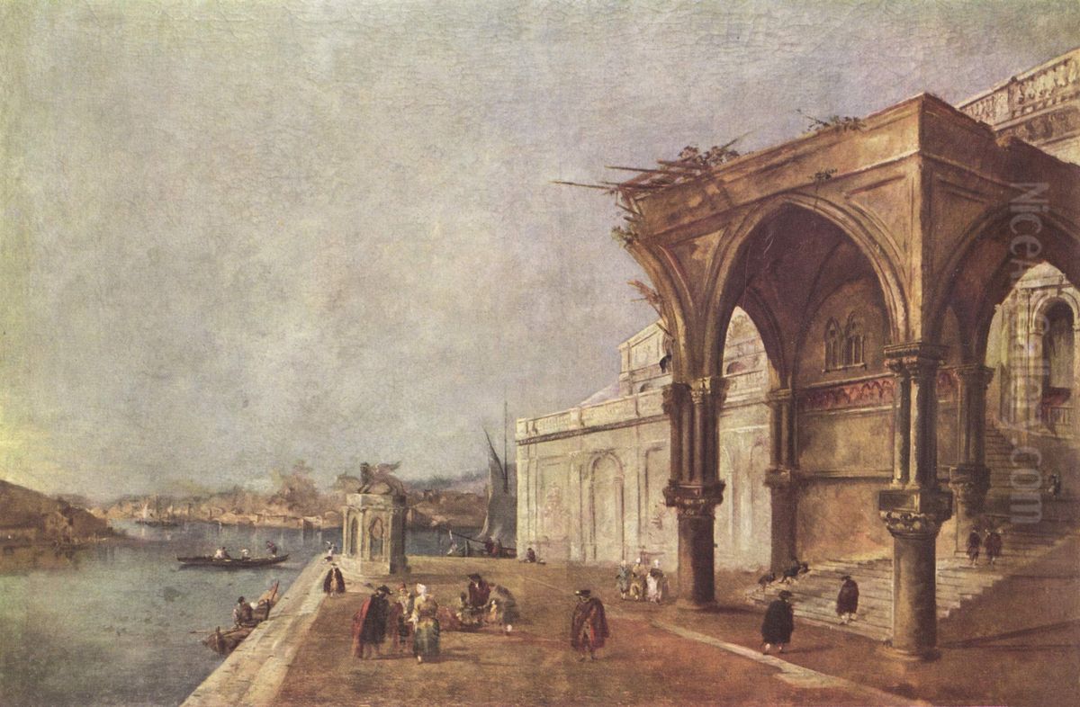 Cappriccio mit venezianischen Motiven Oil Painting by Francesco Guardi