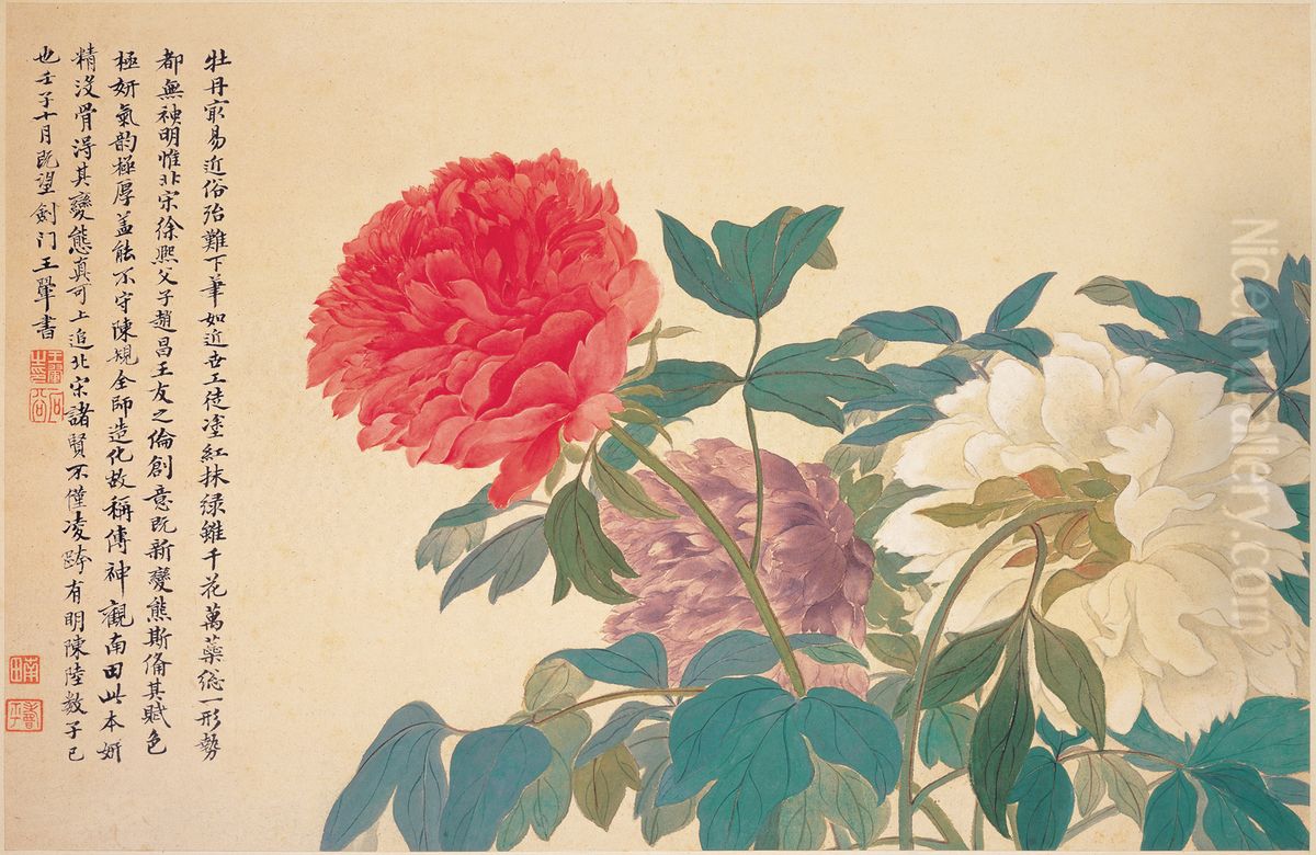 Peonies Oil Painting by Yun Shouping