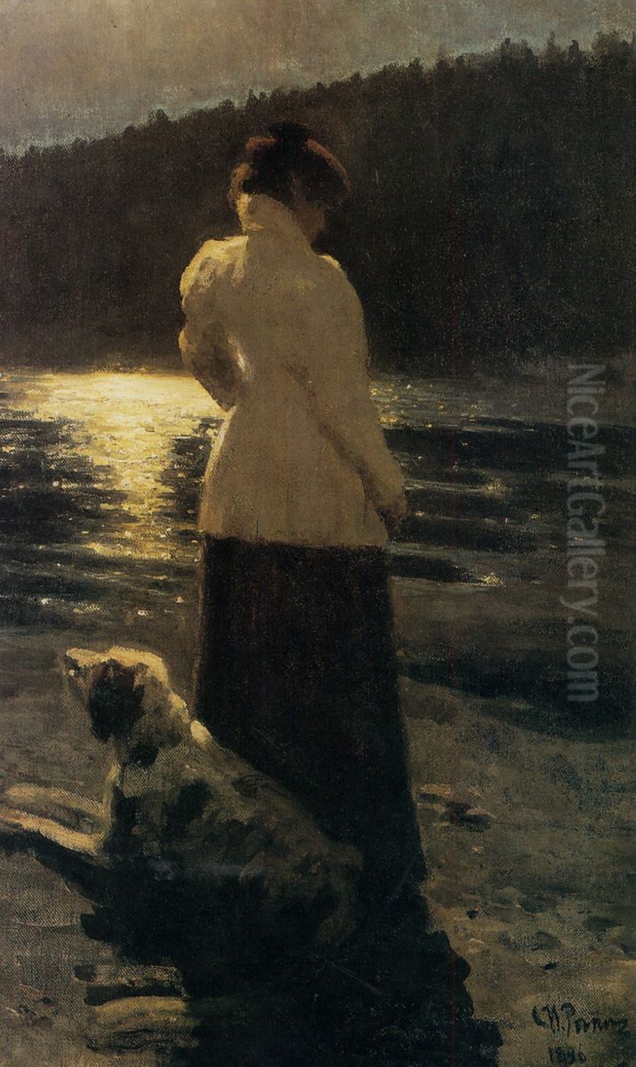 Noche de Luna. Zdravniovo. Oil Painting by Repin Iliya