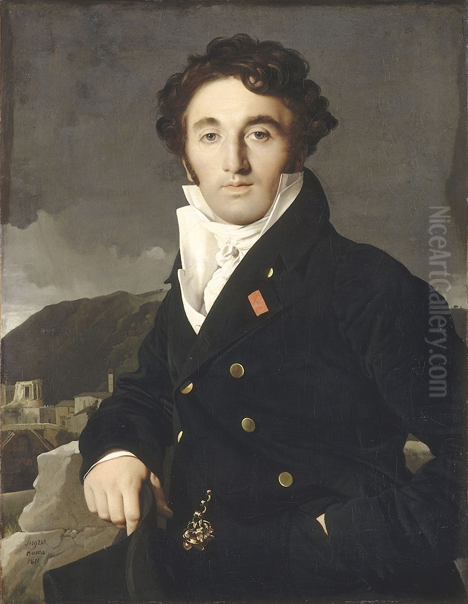 Charles Cordier Oil Painting by Jean Auguste Dominique Ingres