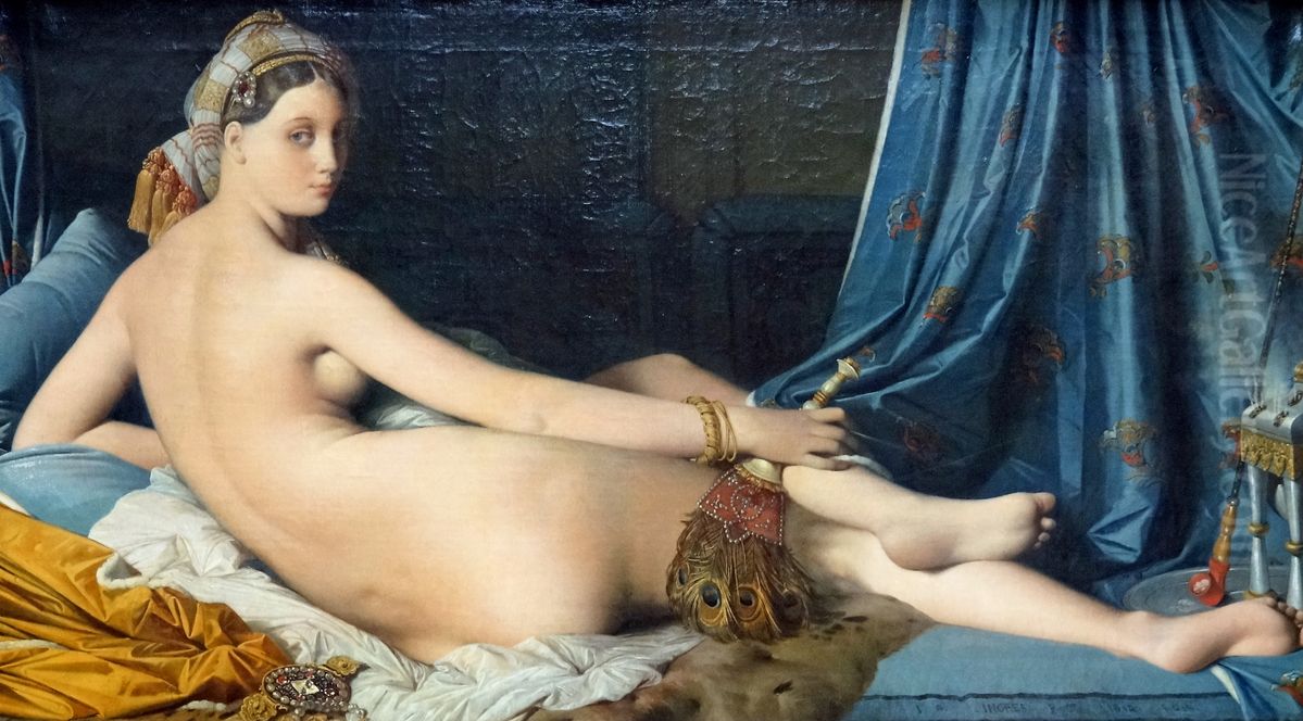 La grande odalisque Oil Painting by Jean Auguste Dominique Ingres