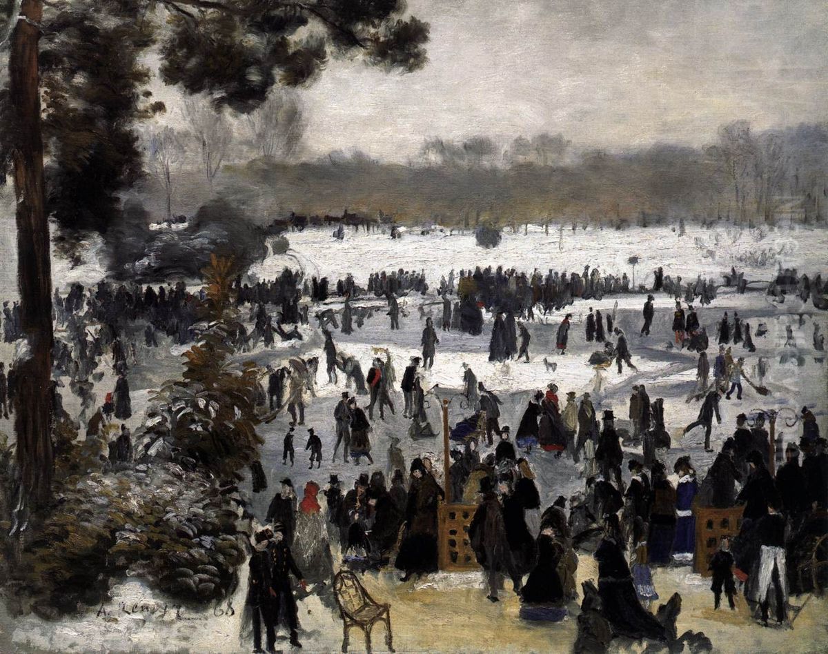 Patineurs au bois de Boulogne Oil Painting by Pierre Auguste Renoir