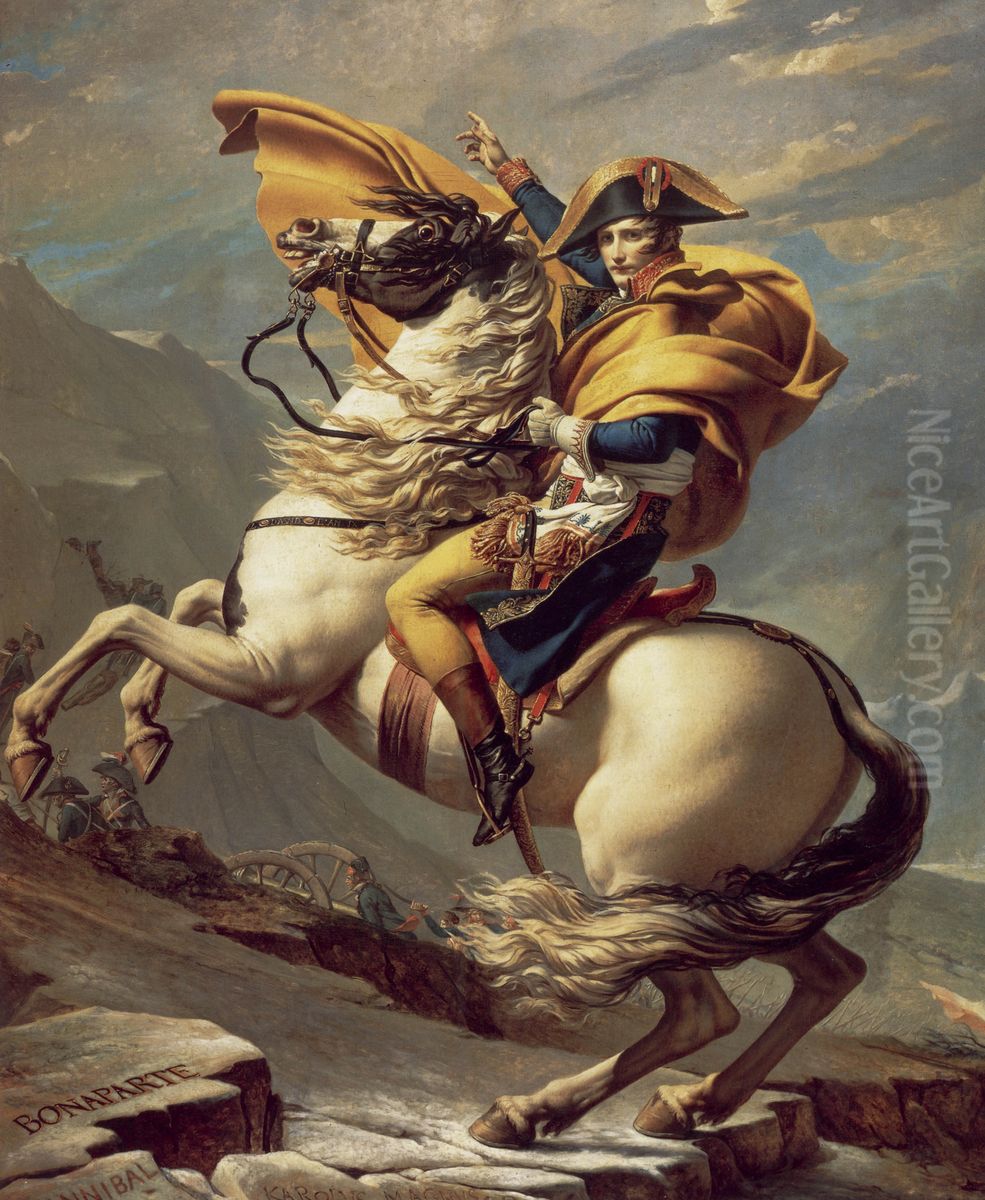 Napoleon Crossing the Alps Oil Painting by Jacques-Louis David