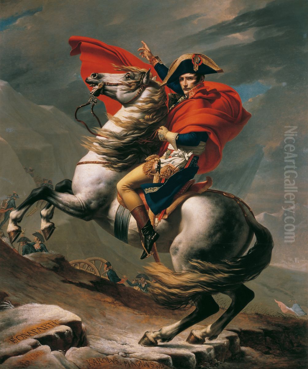 Napoleon Crossing the Alps Oil Painting by Jacques-Louis David