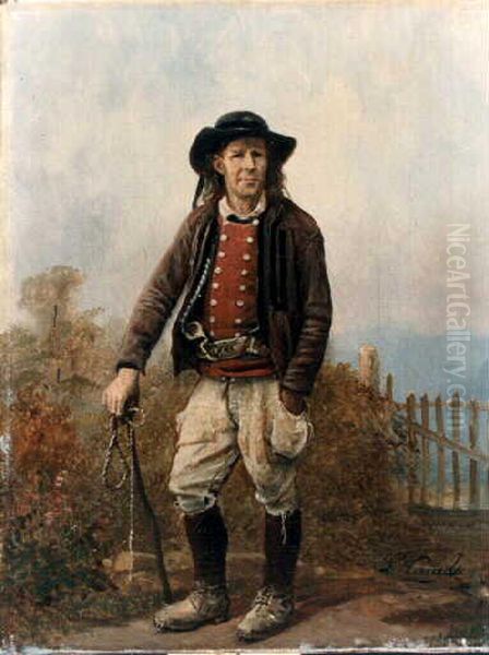 Man from Chateauneuf-du-Faou Oil Painting by Louis Caradec