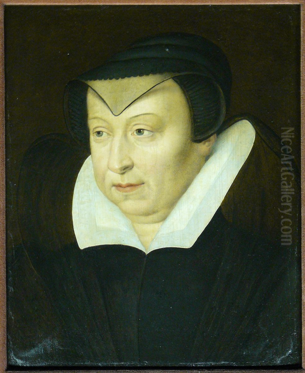 Catherine de Medicis (1519 - 1589). Epouse d'Henri II, reine de France Oil Painting by Unidentified painter