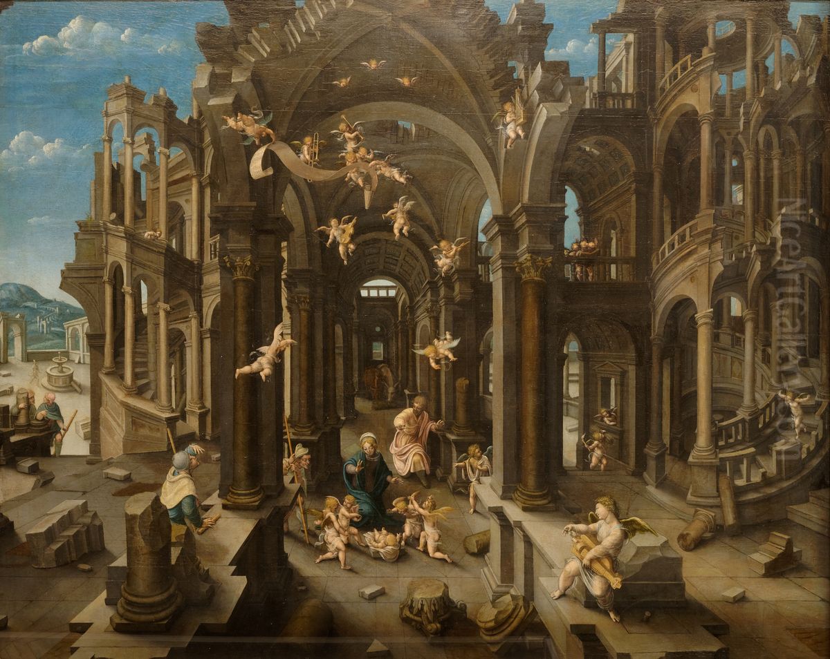 Adoration des bergers Oil Painting by Jacques Gauvain