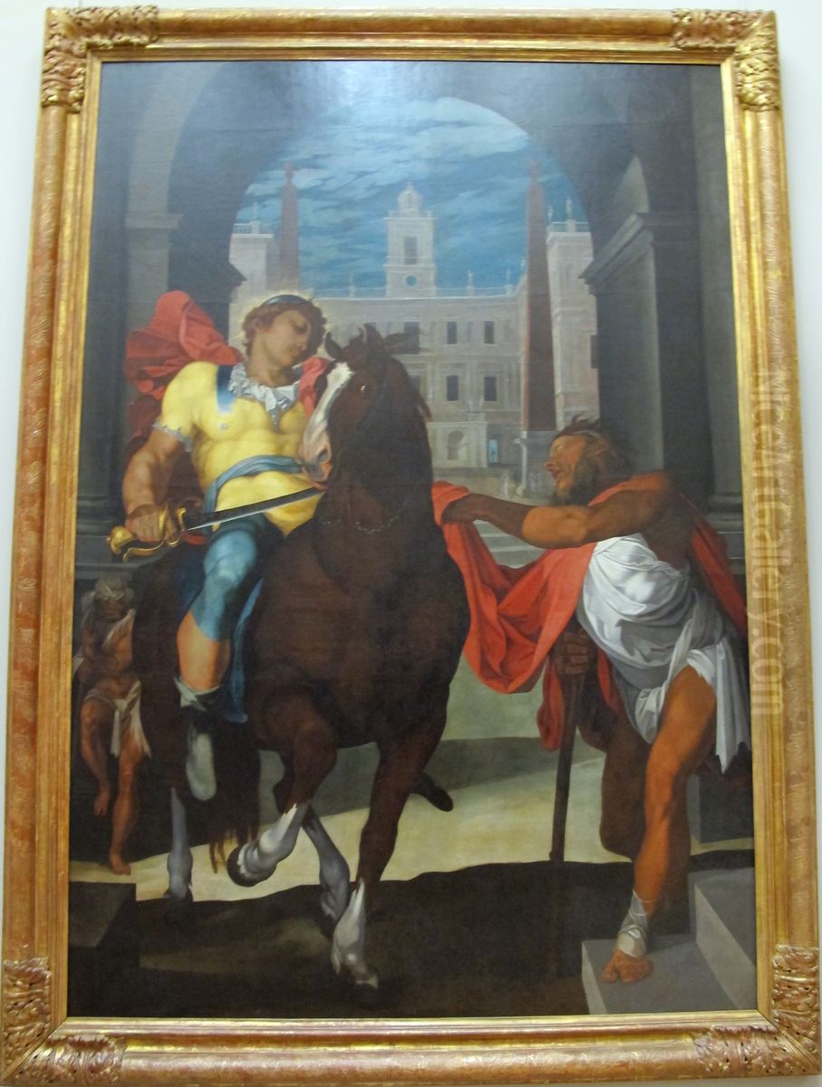 The Charity of Saint Martin Oil Painting by Martin Freminet
