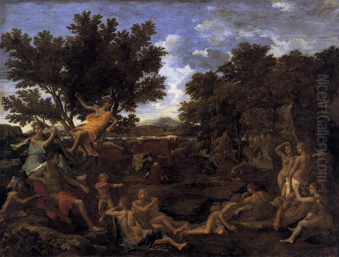 Apollo in Love with Daphne Oil Painting by Nicolas Poussin