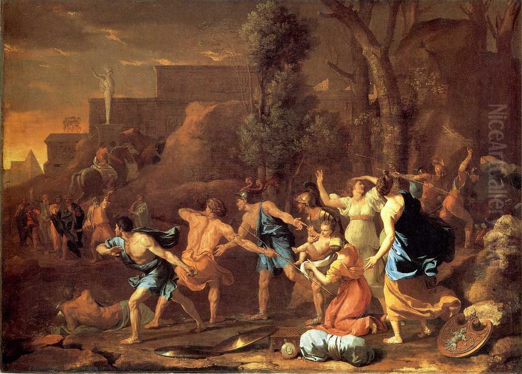Le Jeune Pyrrhus sauve Oil Painting by Nicolas Poussin