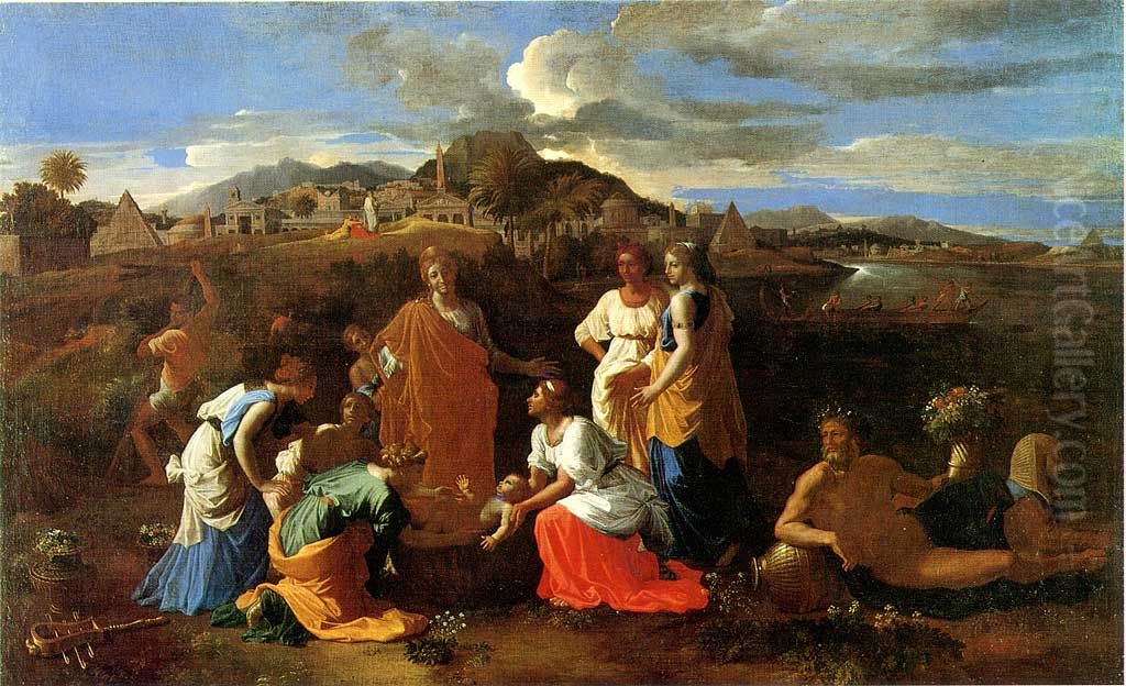 Moise sauve des eaux Oil Painting by Nicolas Poussin