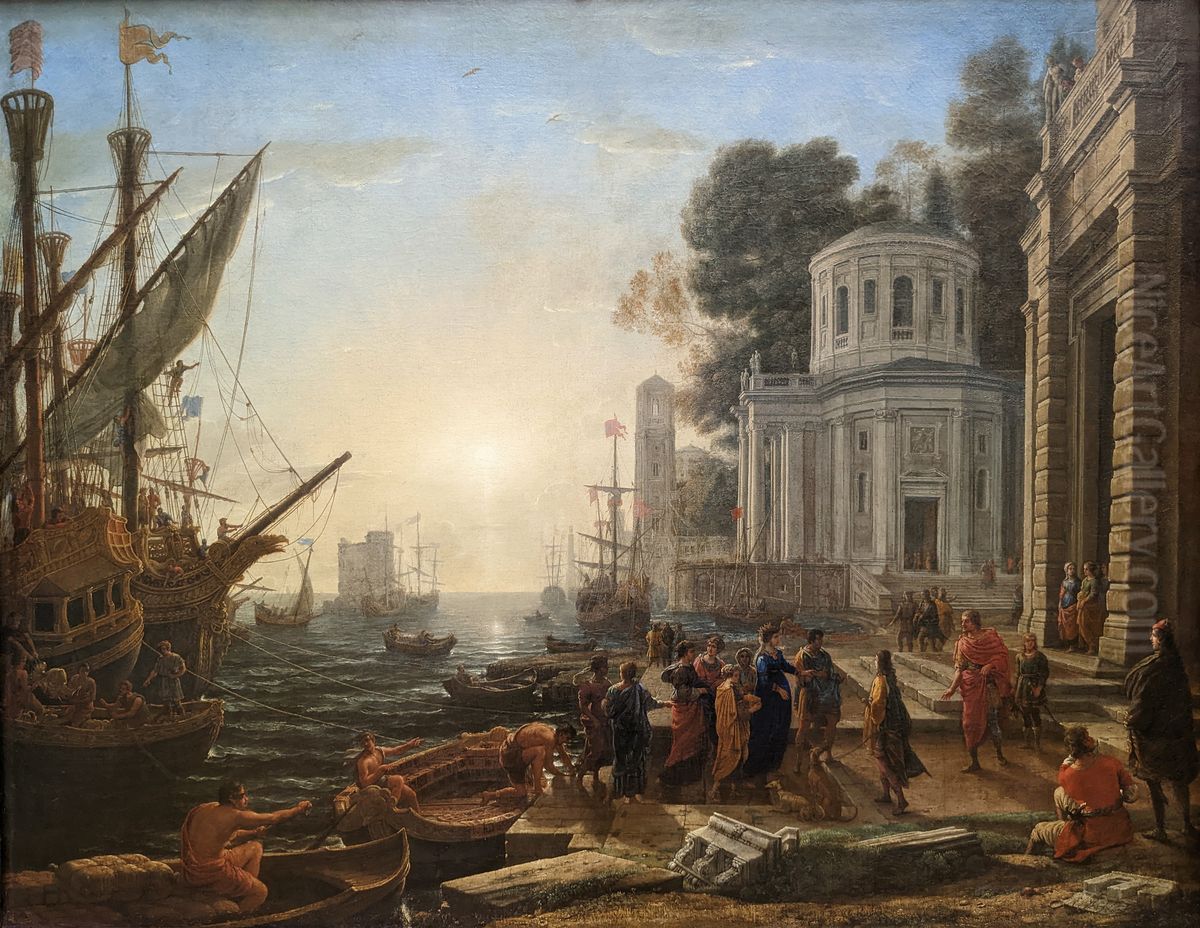 Cleopatra Disembarking at Tarsus Oil Painting by Claude Lorrain (Claude Gellee)