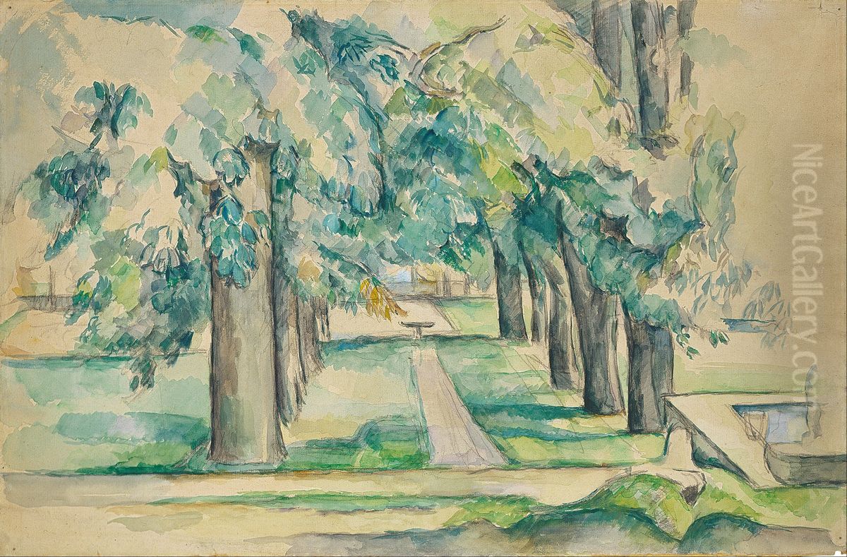 Avenue of Chestnut Trees at the Jas de Bouffan Oil Painting by Paul Cezanne