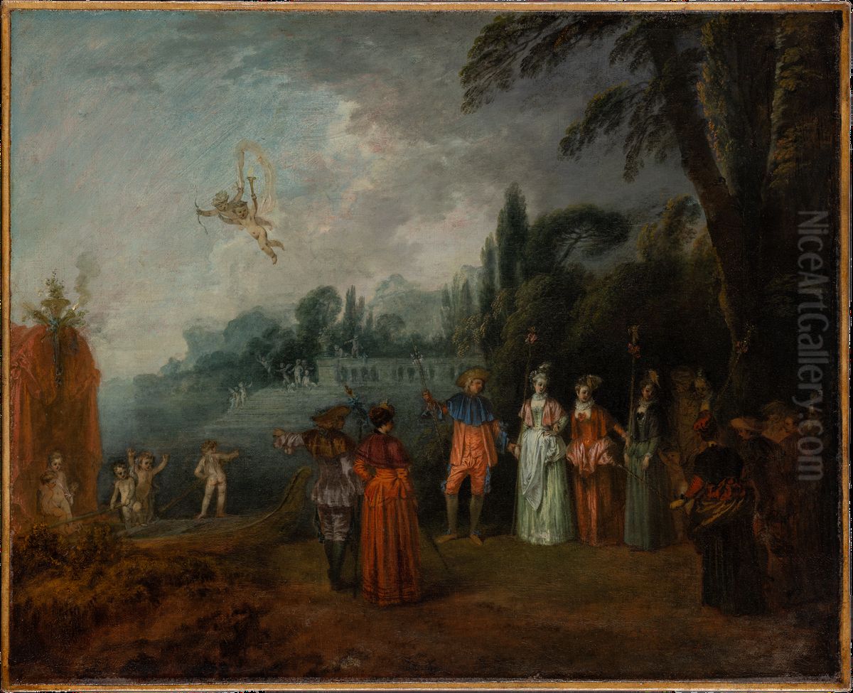 The Embarkation for Cythera Oil Painting by Jean-Antoine Watteau