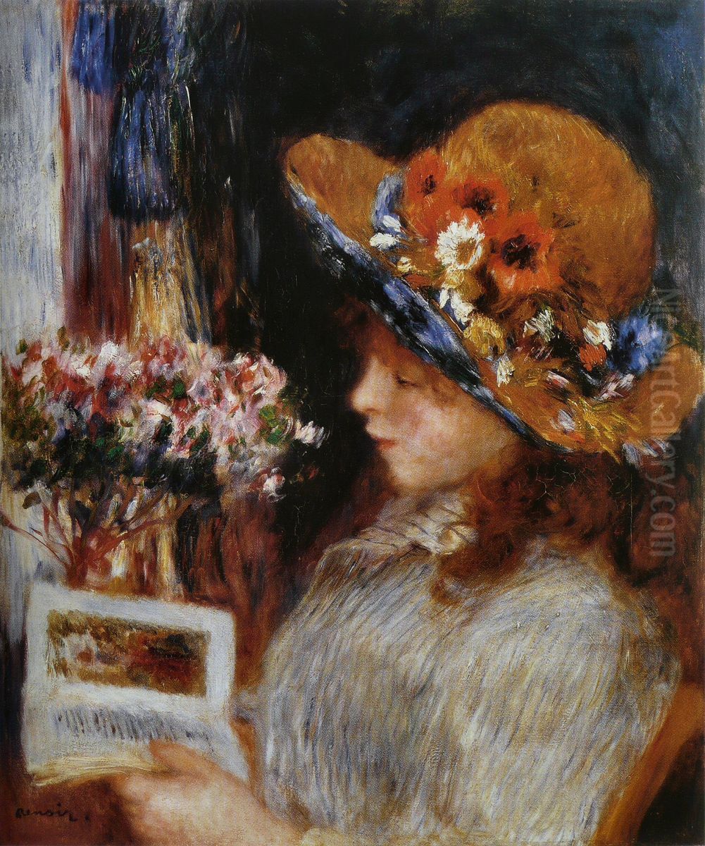 Jeune Fille lisant Oil Painting by Pierre Auguste Renoir