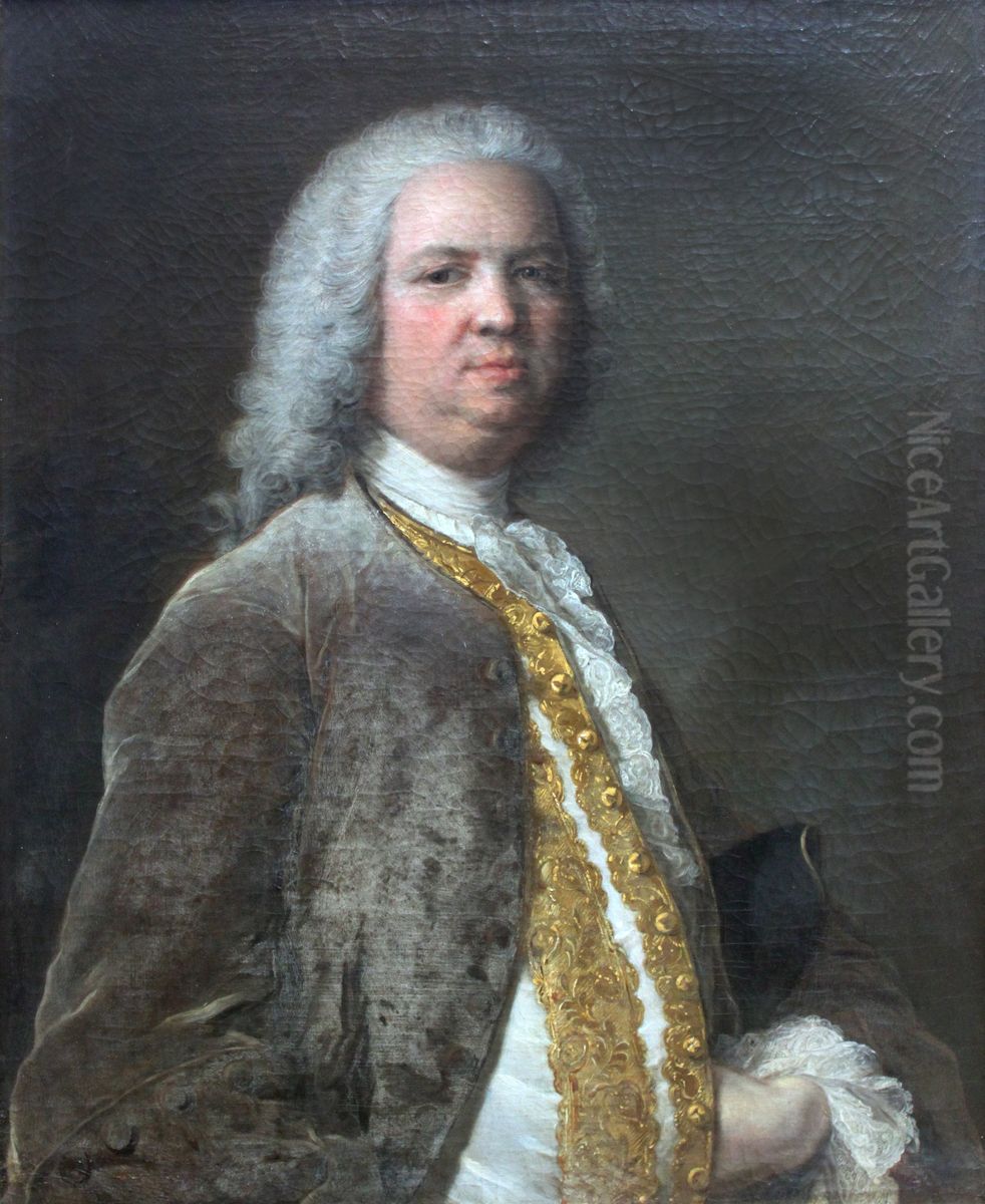 Portrait of the Frankfurt Banker Johann Georg Leerse Oil Painting by Jean-Marc Nattier