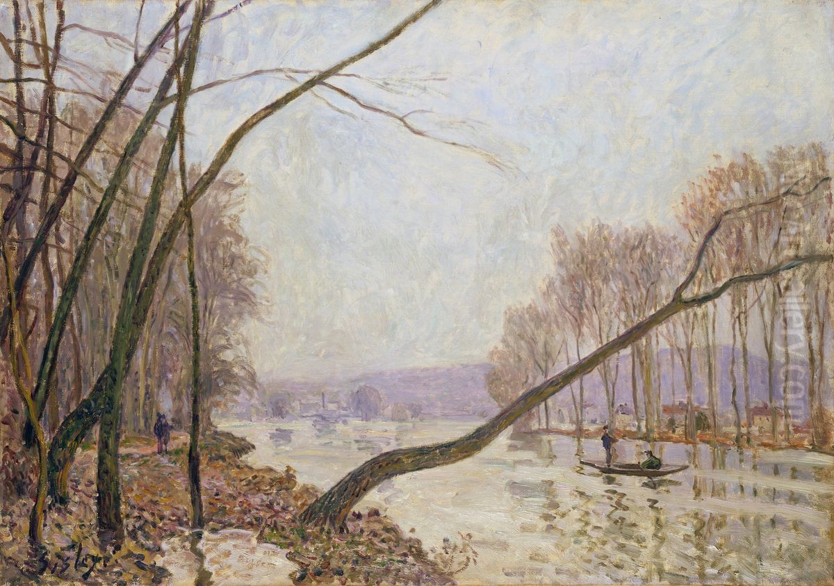 Bank of the Seine in Autumn Oil Painting by Alfred Sisley