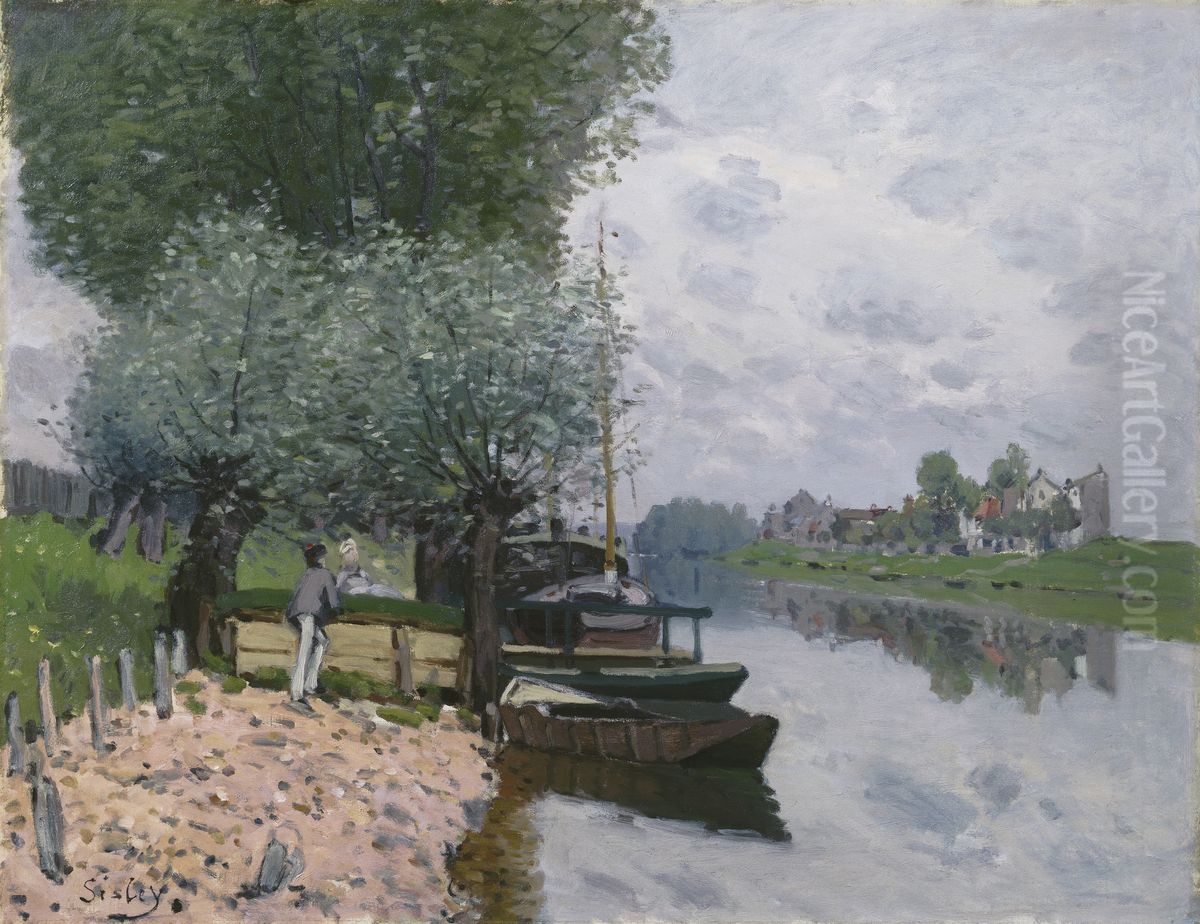 The Seine at Bougival Oil Painting by Alfred Sisley